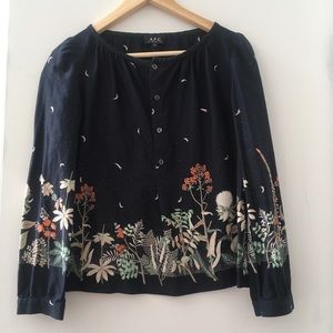 APC rue madam paris peasant floral long sleeve top